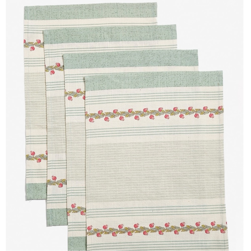 NWOT FabIndia Cotton Floral Mats/Napkins - Set of 4
